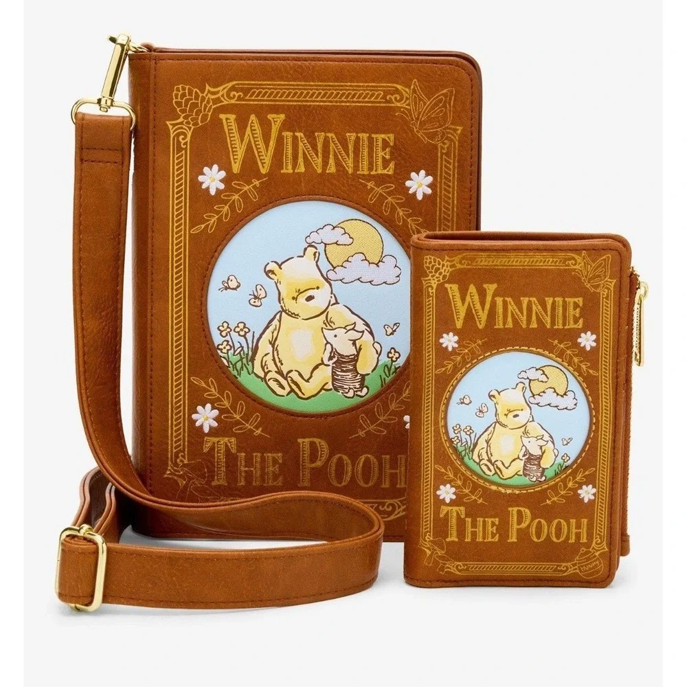NWT Loungefly Disney Winnie the Pooh Piglet BOOK Figural Crossbody & WALLET SET!